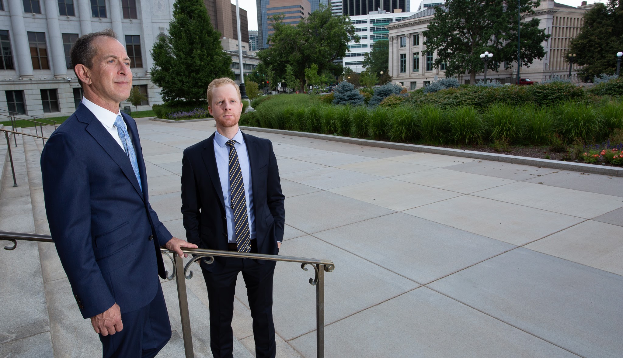 Brian Reynolds and Patrick Gillette outside in Denver